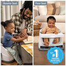 Base 2-in-1 Booster Feeding and Floor Seat with Self-Storing Tray - Cashmere