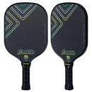 10mm Raw Carbon Fiber Pickleball Paddle - Green