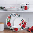 Merry Poinsettia 12-Piece Dinnerware Set - Multi