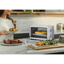 4 Slice Countertop Toaster Oven with 3 Settings, includes baking rack and pan, Arctic White