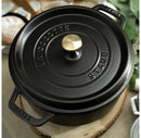 Cast Iron Round Cocotte - Matte Black