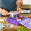 Insulated Bento Lunch Box with Leakproof Thermos - Lilac Purple
