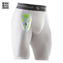 Compression Shorts with Protective Cups - White - S