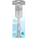 Baby Bottle Brush with Suction Cup Stand, Sponge, Scrubber and Nipple Cleaner Gray, 1 Pack