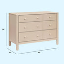 Marisol 6-Drawer Dresser - Taupe/Washed Natural
