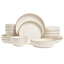 16-Piece Dinnerware Set of Plates & Bowls - Speckled White