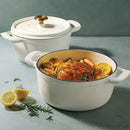 Cast Iron Covered Casserole Set - White