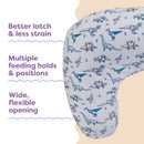 Nursing Pillow - Gray Geometric Dinos