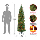 6.5' Prelit Slim Artificial Christmas Tree - Multicolored Lights