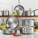 12 Piece Tri-Ply Clad Cookware Set - Silver