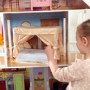 Savannah Wooden Dollhouse, Over 4 Feet Tall With Porch Swing and 14 Accessories