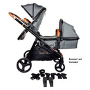 Child Ventura Single to Double Sit-And-Stand Tandem Stroller with 2nd Toddler Seat - Shadow