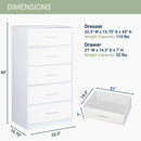 5-Drawer Dresser - White