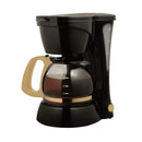 4-Cup Drip Coffee Maker with Glass Carafe, Black and Gold