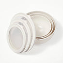 6pc (set of 3) Plastic Mixing Bowl Set with Lids Cream