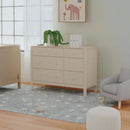 Marisol 6-Drawer Dresser - Taupe/Washed Natural