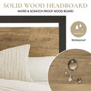 Wood and Black Metal Frame Bed with Headboard - Queen