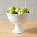 80Oz White Porcelain Beaded Footed Serving Bowl