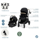 Zelia Pro 5-in-1 Travel System with Mico Pro Infant Car Seat - Caspian Caviar