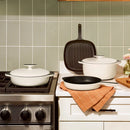 3.5 Q Enameled Cast Iron Braiser with Lid Light Mist