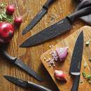 Stone Quartz Cutlery Set, 3 Piece, Black and Gold Speckle