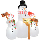 6.1' Inflatable Three Snowmen with Sign Each
