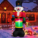 8 Feet Inflatable Nutcracker Soldier With 2 Built-in LED Lights