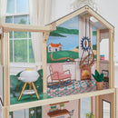 Click & Play Fully Assembled Pop-Up Wooden Dollhouse With 50 Accessories