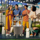 10 Gallon Cooler Bar Table Outdoor Coffee Table Ice Bucket With Telescopic Tabletop for Beer and Wine-Brown