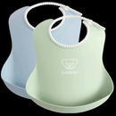 Baby Bib 2-pack - Powder green/Powder blue