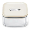 1qt Glass Airtight Food Storage Container with Lid - Cream
