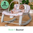 Keep Cozy 3-in-1 Grow with Me Vibrating Baby Bouncer Seat - Pink Burst