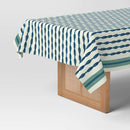 Coastal Blue Striped Tablecloth