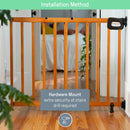 The Stairway 48W Series Pet and Baby Gate, Openings 30"-48" Wide, 32"Tall - Brown