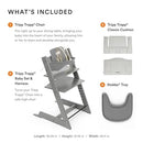 Tripp Trapp High Chair Complete - White With Nordic Blue Cushion