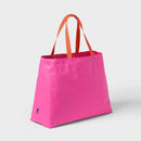 Water Resistant Reversible Tote Bag - Pink/Coral Palm
