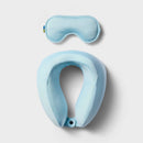Neck Pillow and Eye Mask Set - Muddy Aqua