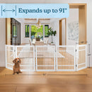 Pet Adobe 5-Panel Foldable Indoor Dog Gate, White