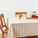 60" x 84" Cotton Striped Tablecloth Yellow