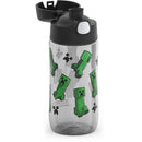 16oz Kids Plastic Water Bottle - Black/Green