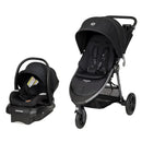 Gia XP Luxe 3-Wheel Travel System - Midnight Black