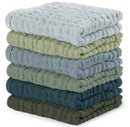 Baby Washcloths Muslin Cotton, Large 10”x10” - Multicolor Boy, Pack of 6