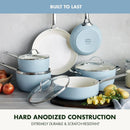 Padova Pro Ceramic Nonstick 10-Piece Cookware Set - Blue Haze
