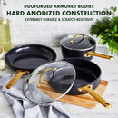 5 Piece Ceramic Nonstick Cookware Set - Hard Anodized Pots and Pans