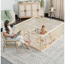 Foldable Wooden Baby Playpen - Natural Wood