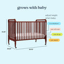 3-in-1 Convertible Crib - Rich Cherry