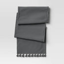 Cotton Textured Table Runner - Gray