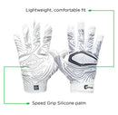 Cutters Game Day Receiver Youth Sports Gloves - White Topo S/M