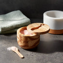 Salt Cellar With Spoon - Brown