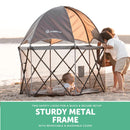 Portable Playard with Sun Canopy - Grey